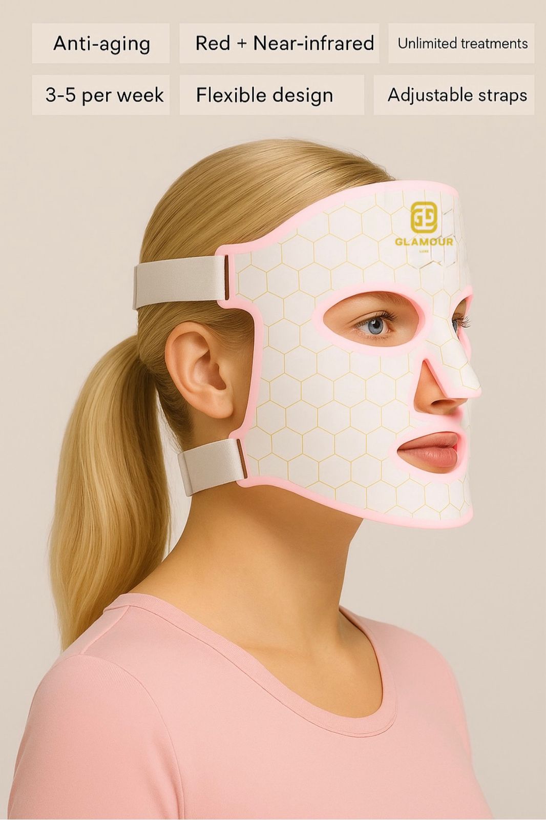 Glamour Luxe 7-Color LED Face Mask – Anti-Aging & Acne Light Therapy